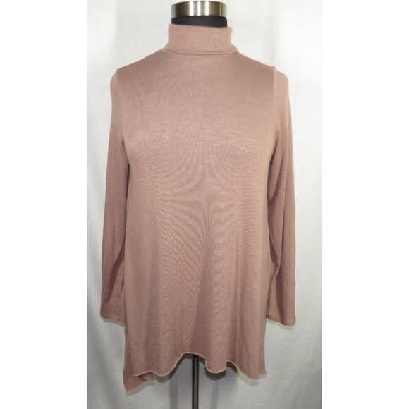 Torrid Tan Lightweight Knit Long Sleeve Sharkbite Turtleneck Tunic Top Plus 2X - Picture 3 of 15